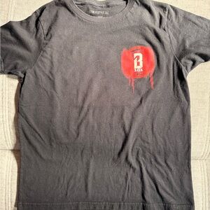 Boys Black Short-Sleeve Tee with Red Chest Graphic